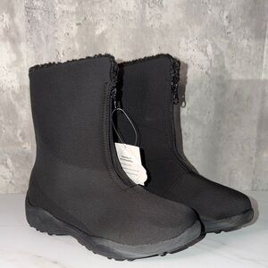 NEW propet Madison mid zip Black Winter Boots with Faux Fur Lining sz 9